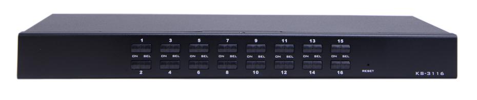 KS-3116 (CAT5 Rack-Mountable KVM Switch, 16ports)