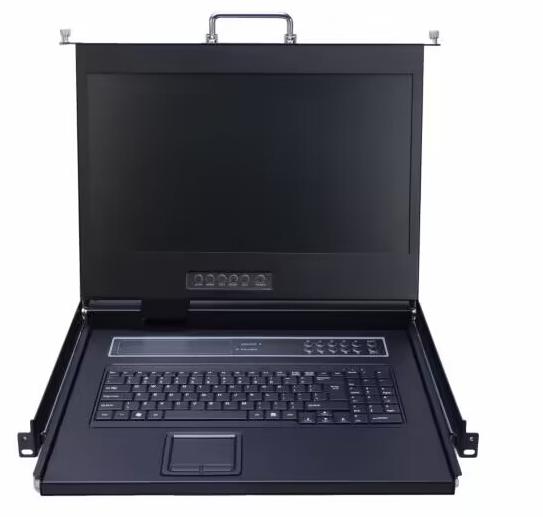 AS-7108ULR-I (Single Rail, VGA Series 17” LCD KVM Switch 8 Ports , IP Function Optional)