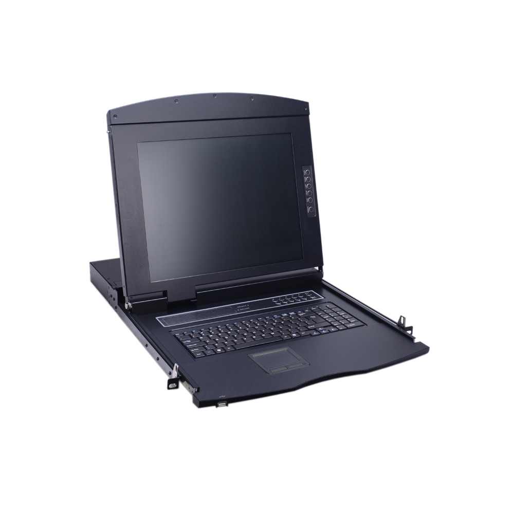 AS-7108DLS (Single Rail, 17” DVI LCD KVM Switch)